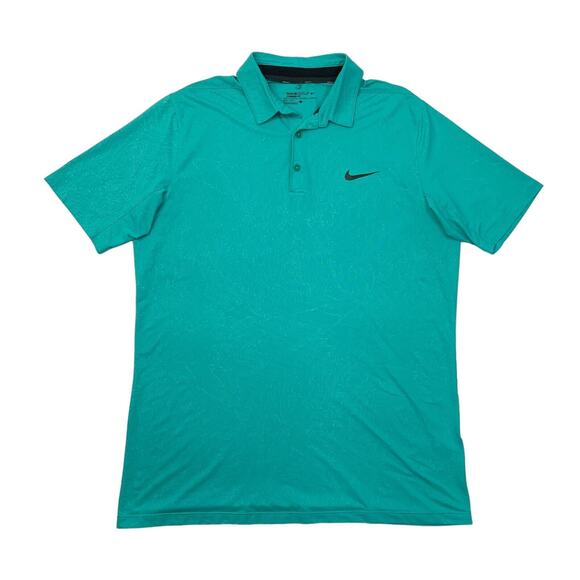 Nike Golf Shirt Mens Large Candy Green Mobility Emboss Strandard Dri Fit Stretch - Picture 1 of 11